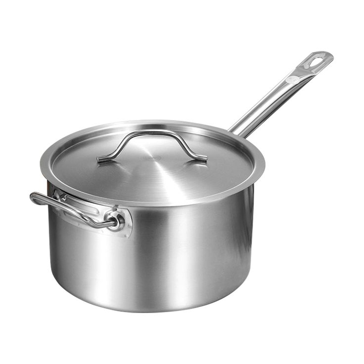 10 Qt. Stainless Steel Sauce Pan with Aluminum-Clad Bottom and Cover