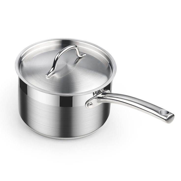 1 qt Steel Sauce Pan with Aluminum-Clad Bottom and Cover