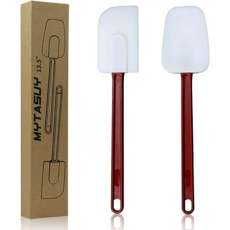 16.5 INCH Silicone Spatulas Heat Resistant Heavy Duty Rubber Spatulas Commercial Spatulas Set for Kitchen Use Silicone Cooking Utensils Sets of 2
